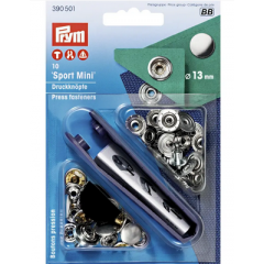 Nähfrei-Druckknöpfe Ø 13 mm silberfarbig mit Werkzeug - Prym