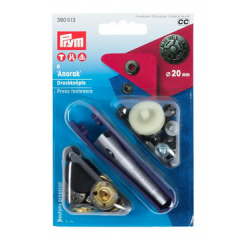 Nähfrei-Druckknöpfe Ø 20 mm altsilber mit Werkzeug - Prym