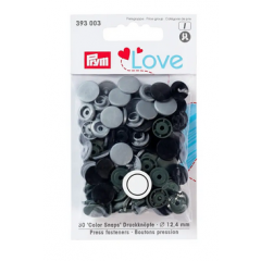 Nähfrei-Druckknöpfe Ø 12,4 mm Color Snaps grau - Prym