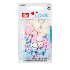Nähfrei-Druckknöpfe Ø 12,4 mm Color Snaps hellblau/perle/rosa - Prym