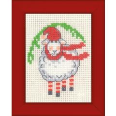 Permin Stickpackung - Schaf mit Weihnachtsmütze
