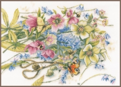 Lanarte Stickpackung - Blumen & Schmetterling