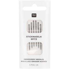 Sticknadeln Stärke 24 mit Spitze nickelfrei - 6 Stück - Rico Design