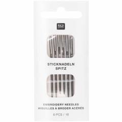 Sticknadeln Stärke 16 mit Spitze nickelfrei - 6 Stück - Rico Design