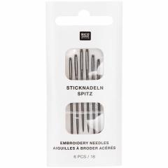 Sticknadeln Stärke 18 mit Spitze nickelfrei - 6 Stück - Rico Design