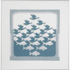 Permin Stickpackung - Vögel und Fische blau