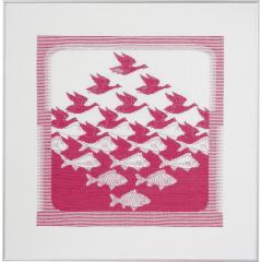 Permin Stickpackung - Vögel und Fische pink