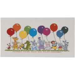 Permin Stickpackung - Geburtsbild Tiere mit Ballons