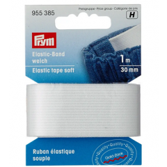 Elastic-Band weich 30 mm weiß - 1 m-Karte - Prym