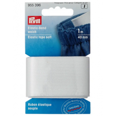 Elastic-Band weich 40 mm weiß - 1 m-Karte - Prym
