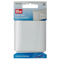 Elastic-Bund 60 mm weiß - 0,9 m-Karte - Prym