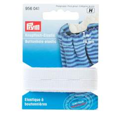 Knopfloch-Elastic 18 mm weiß - 1 m-Karte - Prym