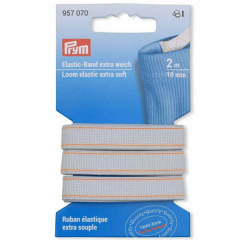 Elastic-Band extra weich 10 mm weiß - 2 m-Karte - Prym