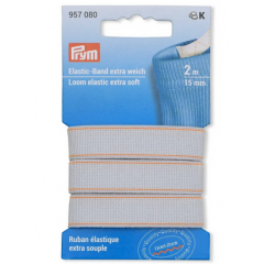 Elastic-Band extra weich 15 mm weiß - 2 m-Karte - Prym