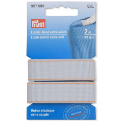Elastic-Band extra weich 20 mm weiß - 2 m-Karte - Prym