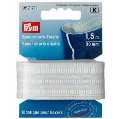 Boxershorts-Elastic 30 mm rohweiß - 1,5 m-Karte - Prym