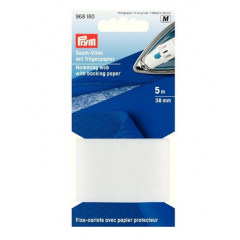 Saum-Vlies zum Einbügeln 38 mm weiß - 5 m-Karte - Prym