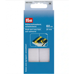 Haftverschlußband (Klettband) 20 mm weiß - 60 cm-Karte - Prym