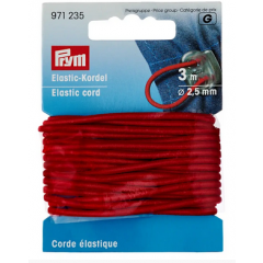Elastic-Kordel 2,5 mm rot - 3 m-Karte - Prym