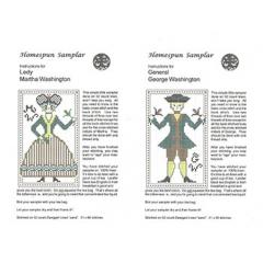 Stickvorlage Homespun Samplar - Lady Martha Washington & General George Washington