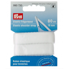 Elastic-Trägerband 15 mm weiß - 0,8 m-Karte - Prym