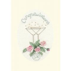 Bothy Threads Stickpackung - Greeting Card - Rose And Champagne