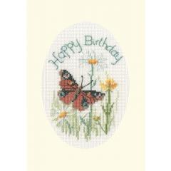 Bothy Threads Stickpackung - Greeting Card - Butterfly And Daisies