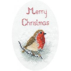 Bothy Threads Stickpackung - Christmas Card - Snow Robin