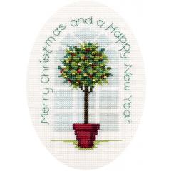 Bothy Threads Stickpackung - Christmas Card - Holly Tree