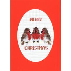 Bothy Threads Stickpackung - Christmas Card - Robin Trio