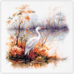 Magic Needle - Stickbild White Heron