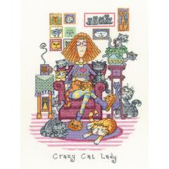 Heritage Crafts Stickpackung - Crazy Cat Lady