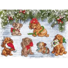 Stickvorlage Leti Stitch - Christmas Puppies incl. Embellishments
