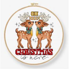 Leti Stitch Stickpackung - Oh Deer Christmas Is Here mit Stickring