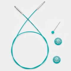 KnitPro Seil für Nadelspitzen 150 cm Mindful blaugrün  Ausverkauf