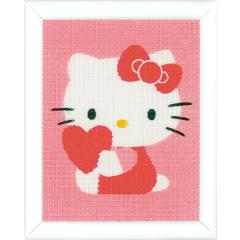 Vervaco Stickpackung - Hello Kitty mit Herz