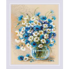 Riolis - Stickbild Daisies and Cornflowers