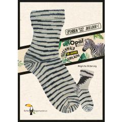 Opal Regenwald 20 Jahre Sockenwolle 4-fach - Zebra (1205)